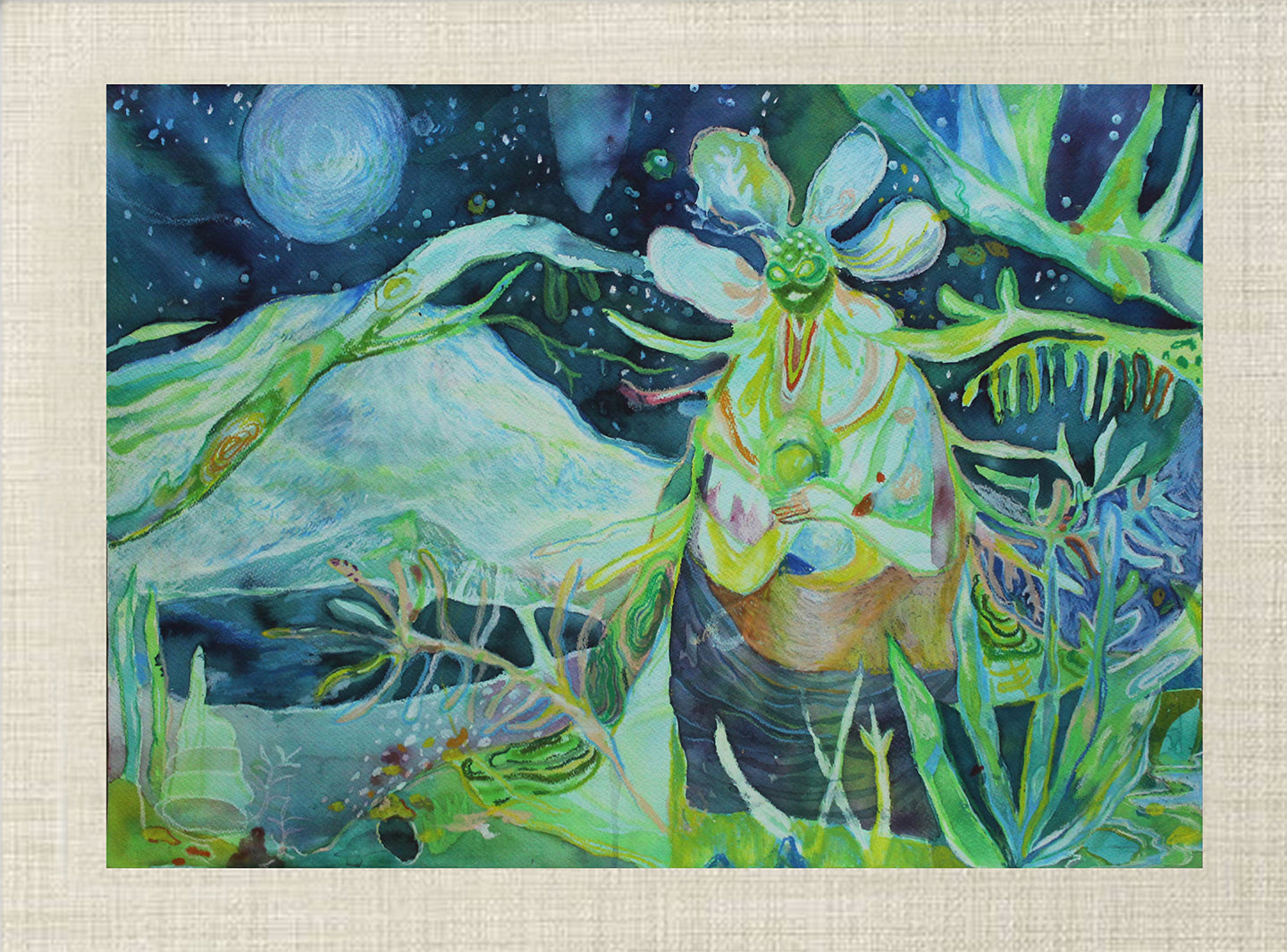 Artwork of Mutia Bunga at Penumbra Exhibition at BIASA Art, Ubud