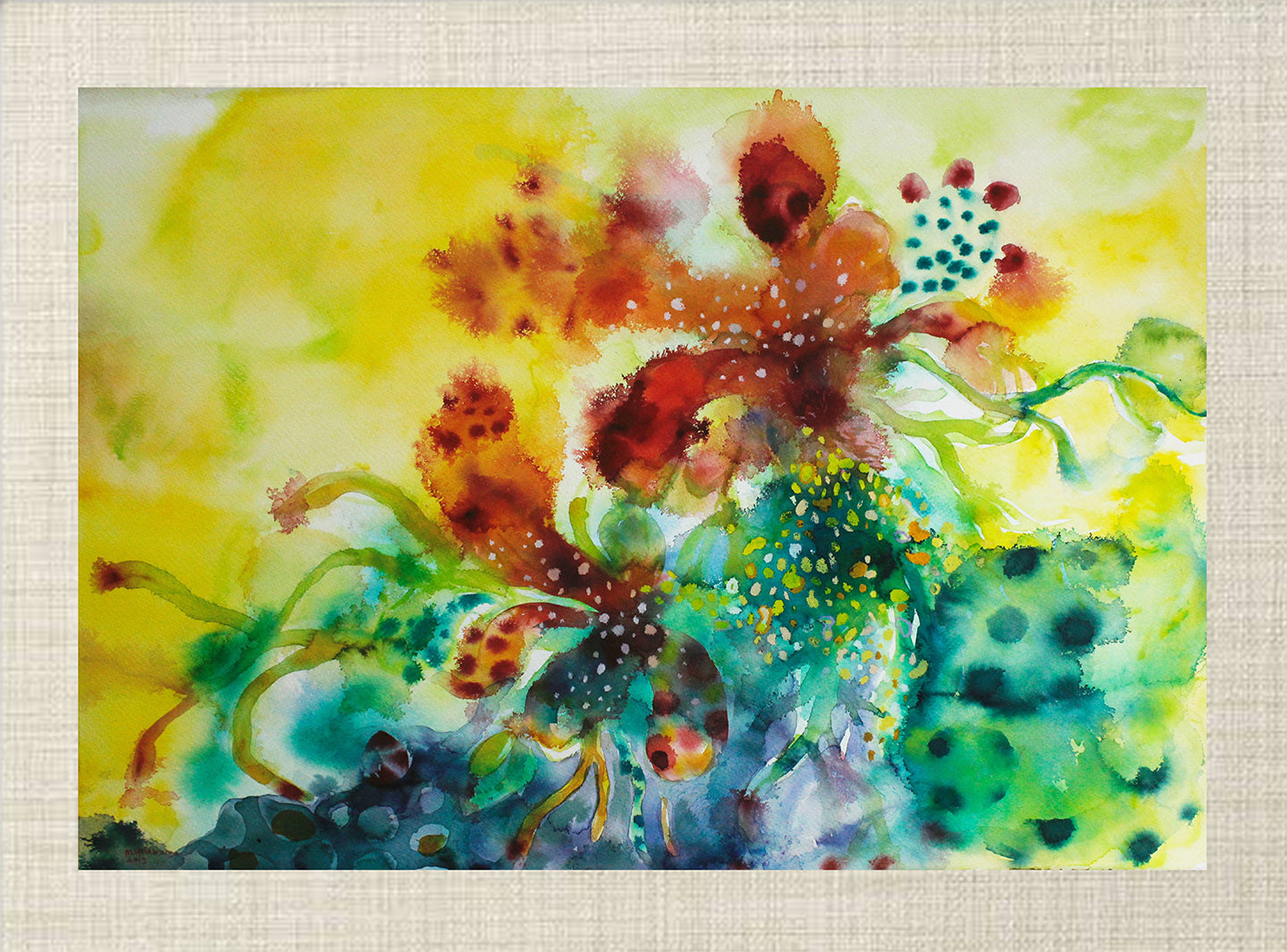 Artwork of Mutia Bunga at Penumbra Exhibition at BIASA Art, Ubud